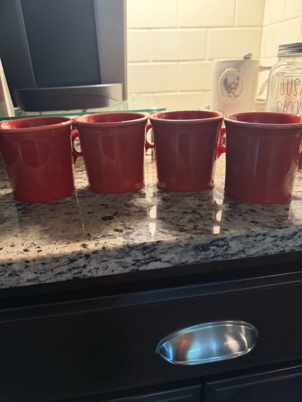 Fiestaware Red Ceramic Mugs - Set of 4